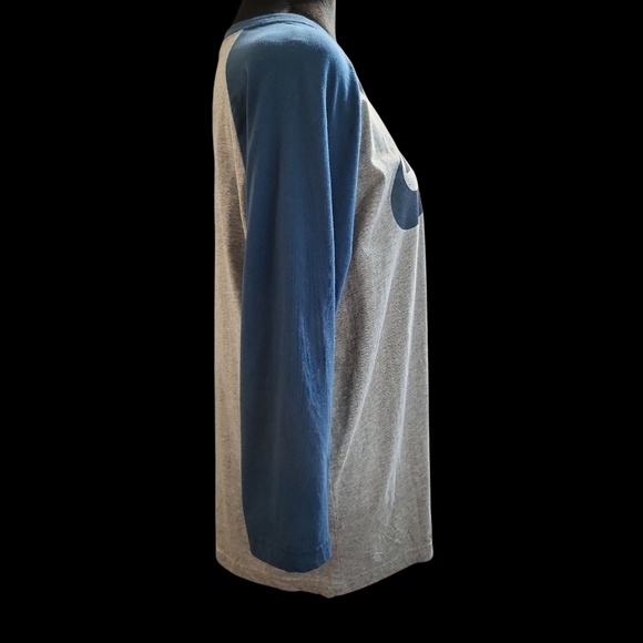 Nike Air Blue Greenand Gray Raglan T-Shirt Large - Picture 11 of 12